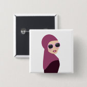 Islamitische sjalmoslima hijab-stijl vierkante button 5,1 cm (Voorkant /achterkant)