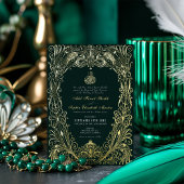 Islamitische Smaragd Groene Bruiloft Ottomaans Tur Folie Uitnodiging