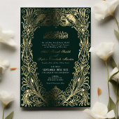 Islamitische Smaragd Groene Bruiloft Ottomaans Tur Folie Uitnodiging