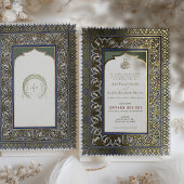 Islamitische Smaragd Groene Bruiloft Ottomaans Tur Folie Uitnodiging