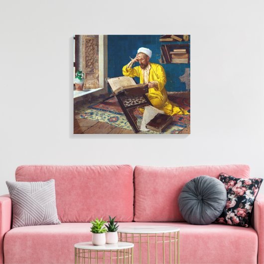 Islamitische theoloog met Koran | Osman Hamdi Bey  Canvas Afdruk (Insitu (Woonkamer))