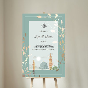 Islamitische trouw acrylic bord Salie groen & Go