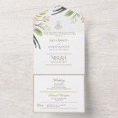 Islamitische TROUW NIKAH WALLIMAH Groenery Alles I All In One Uitnodiging (Binnen)