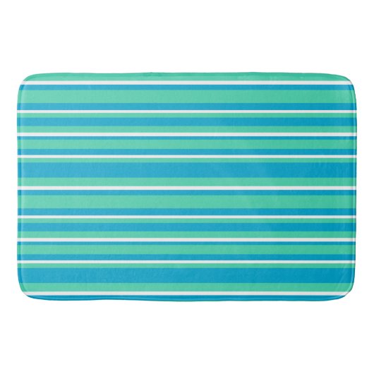 Islamitische Turquoise, Aqua, White Striped Patter Badmat (Voorkant)