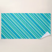 Islamitische Turquoise, Aqua, White Striped Patter Strandlaken (Voorkant)