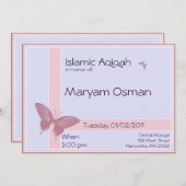 Islamitische uitnodiging voor Aqiqa - viering van (Voorkant / Achterkant)