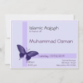 Islamitische uitnodiging voor Aqiqa - viering van  (Voorkant)