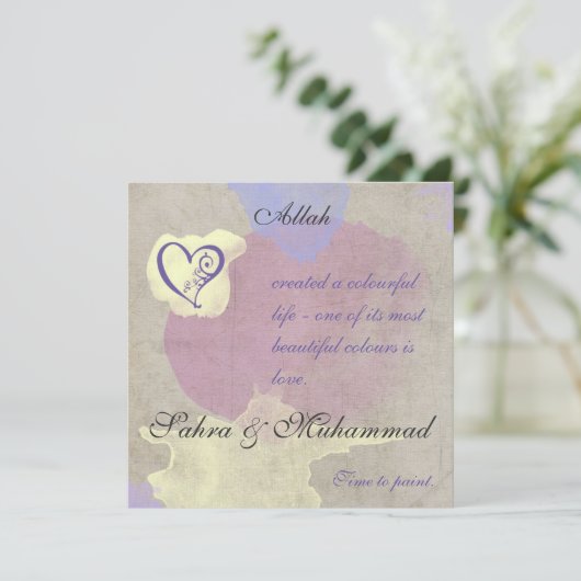 Islamitische uitnodiging - Waterverf schilderij va (Staand voorkant)