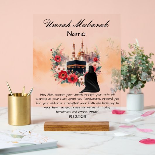 Islamitische Umrah Mubarak  Acryl Bord (Huwelijk)