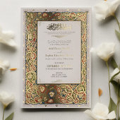 Islamitische verlichte gouden bruiloft traditionee folie uitnodiging