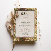 Islamitische verlichte gouden bruiloft traditionee folie uitnodiging