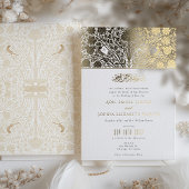 Islamitische Victoriaans Fusion bruiloft uitnodigi Folie Uitnodiging