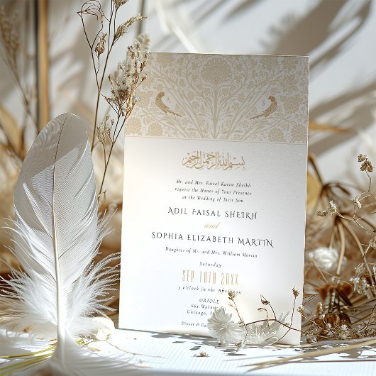 Islamitische Victoriaanse fusie trouwuitnodiging Kaart