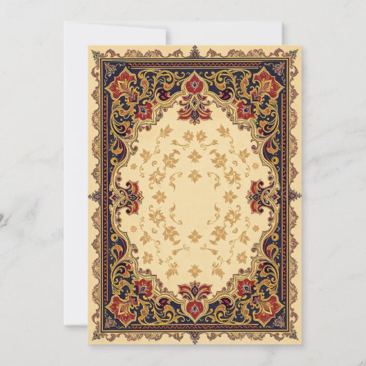 Islamitische vintage bruiloft uitnodiging goud roo (Achterkant)