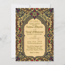 Islamitische vintage bruiloft uitnodiging goud roo