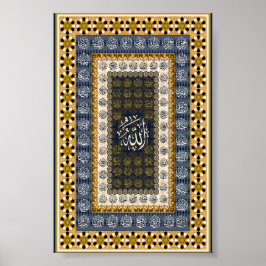 Islamitische wandkunst Allah Namen Calligrafie Geo Poster
