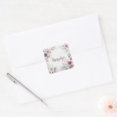 Islamitische Waterverf Floral Arabische kalligrafi Vierkante Sticker (Envelop)