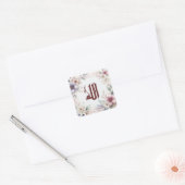 Islamitische Waterverf Floral Arabische Kalligrafi Vierkante Sticker (Envelop)