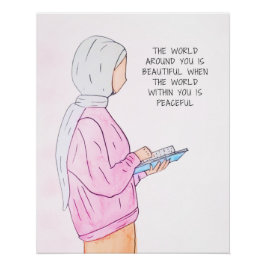 Islamitische Waterverf Kunstdruk Stijl 2 Perfect Poster