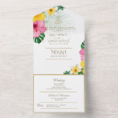 Islamitische WEDDING NIKAH WALLIMAH Tropische Leid All In One Uitnodiging (Binnen)