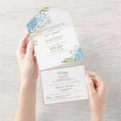 Islamitische WEDING NIKAH WALLIMAH bloemen in één  All In One Uitnodiging (Afscheurbaar)