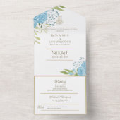 Islamitische WEDING NIKAH WALLIMAH bloemen in één  All In One Uitnodiging (Binnen)