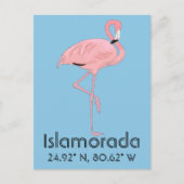 Islamorada FL Keys Flamingo Latitude Longitude Briefkaart (Voorkant)