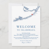Islamorada FL Navy Blue Wedding Welkomstroute Bedankkaart (Voorkant)