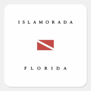 Islamorada Florida Duikvlag Vierkante Sticker