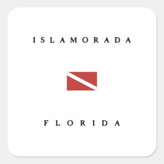 Islamorada Florida Duikvlag Vierkante Sticker (Voorkant)