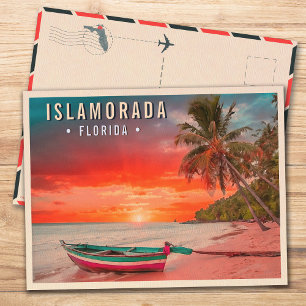 Islamorada Florida Island Tropische palmboom jaren Briefkaart