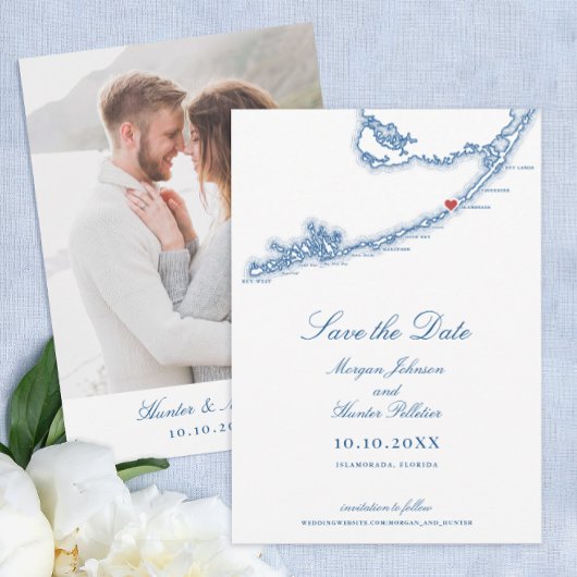 Islamorada Florida Keys Elegante Marine Blauwe Huw Save The Date