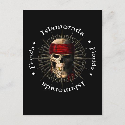 Islamorada Florida Keys Pirate Skull Briefkaart (Voorkant)