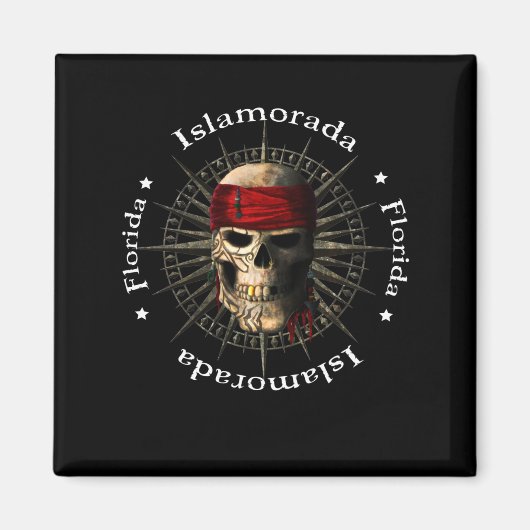 Islamorada Florida Keys Pirate Skull Magneet (Voorkant)