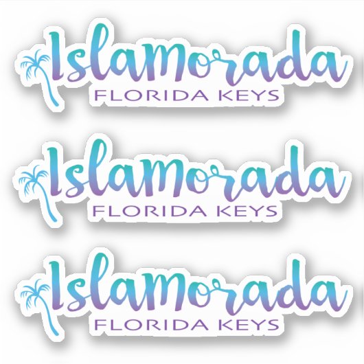 Islamorada Florida Keys-plaat van drie Sticker (Voorkant)