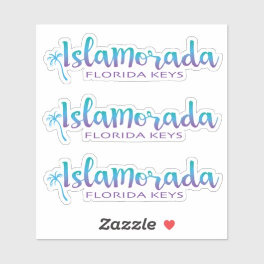 Islamorada Florida Keys-plaat van drie Sticker (Vel)