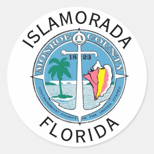 Islamorada - Florida Keys Ronde Sticker (Voorkant)