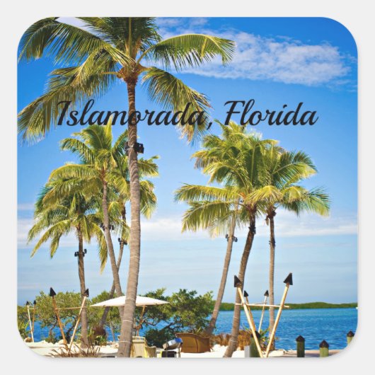 Islamorada, Florida Palm Trees Vierkante Sticker (Voorkant)