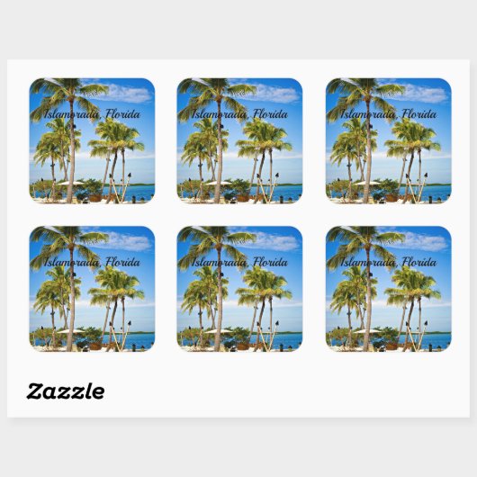 Islamorada, Florida Palm Trees Vierkante Sticker (Vel)
