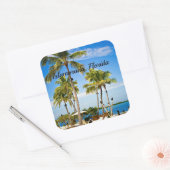 Islamorada, Florida Palm Trees Vierkante Sticker (Envelop)