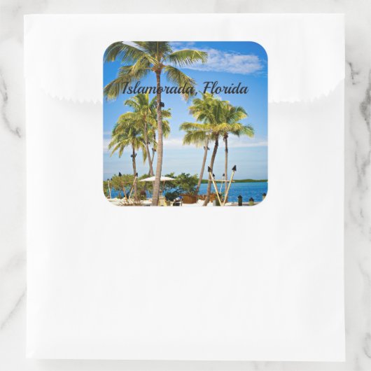 Islamorada, Florida Palm Trees Vierkante Sticker (Tas)
