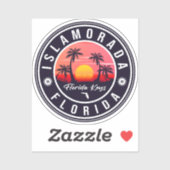 Islamorada Florida Retro Sunset Beach Souvenir jar Sticker (Vel)