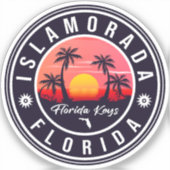 Islamorada Florida Retro Sunset Beach Souvenir jar Sticker (Voorkant)