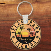 Islamorada Florida Retro Sunset Beach Souvenirs Sleutelhanger (Voorkant)