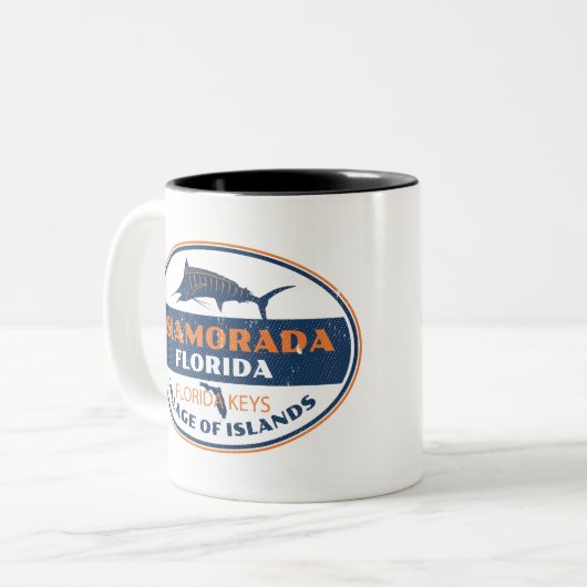 Islamorada Florida Tweekleurige Koffiemok (Voorkant links)