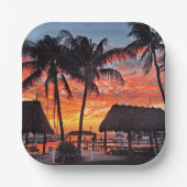Islamorada, Florida zonsondergang Papieren Bordje (Voorkant)