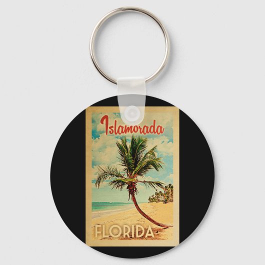 Islamorada Sleutelhanger Florida Palmboom Vintage (Voorkant)