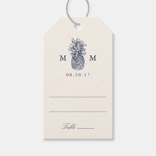 Island  Ananas Monogram Plaatskaarten Cadeaulabel (Voorkant)