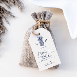 Island  Ananas Monogram Plaatskaarten Cadeaulabel