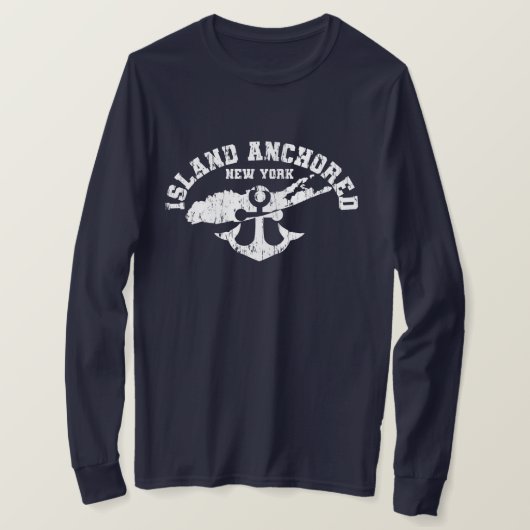ISLAND ANCHORED - Navy Blue T-Shirt (Design voorkant)